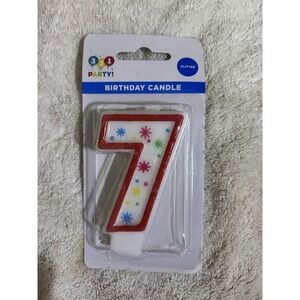 321 Party Glitter Birthday Candle‎ 7! New! Seven!